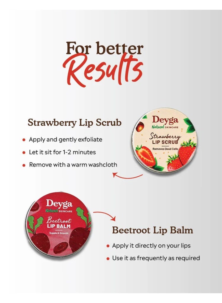 Deyga Nourished Lips Combo | Lip Scrub  16g & Lip Balm  10g| Exfoliate, Hydrate, Nourish & Moisturize | For Men & Women,1 Count,Multi - Image 3